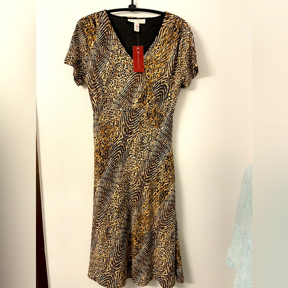 NWT M.Collection leopay dress small petite